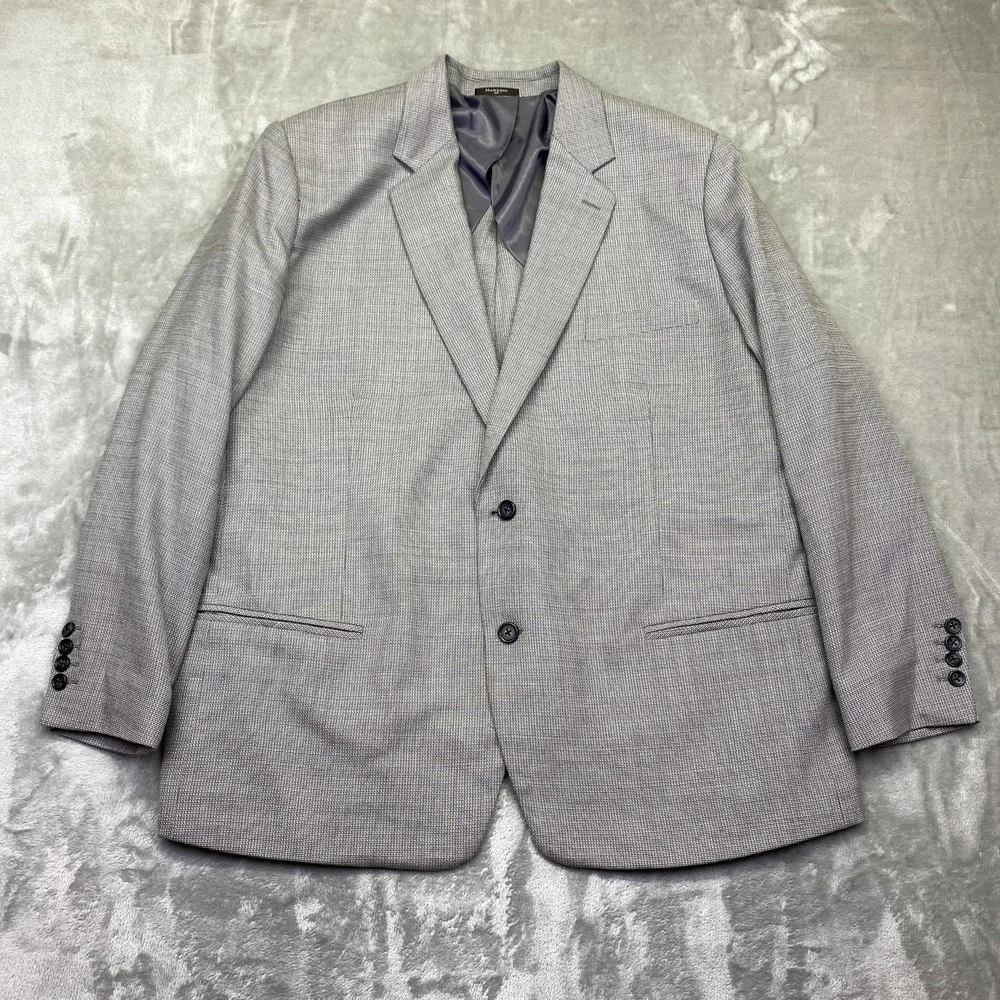 Marzoni Fabric of Excellence Mens‎ Blazer Jacket Grey Plaid 2 Button Italy Sz 46
